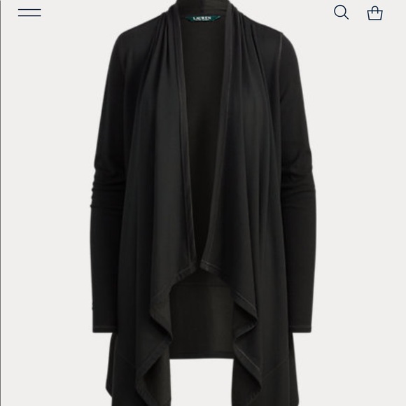 Ralph Lauren Open Draped Cardigan w/leather lining - Size XS - Picture 1 of 8